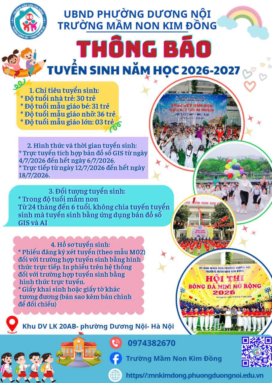 Kế hoạch tuyển sinh năm học 2026-2027